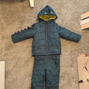 Carter's Green Dinosaur snowsuit/jacket